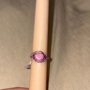 Pink ice crystal ring